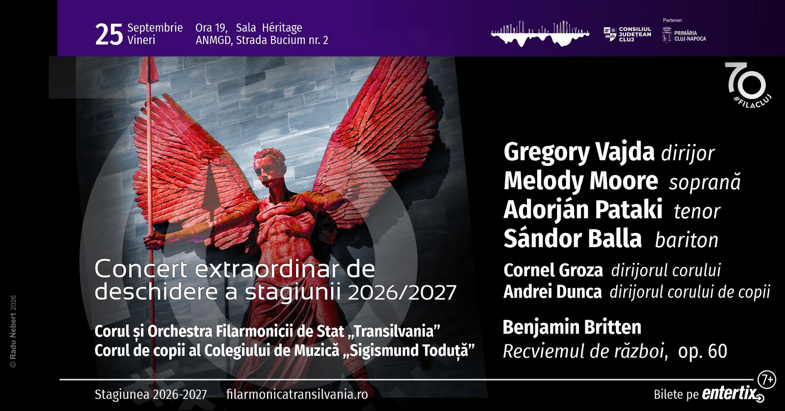Concert extraordinar de deschidere a stagiunii 2026/2027 @ Sala Héritage – ANMGD Cluj