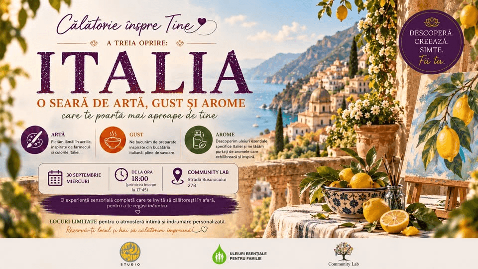 Călătorie înspre tine. Prin gust, aromă și culoare. - Atelier experențial-
