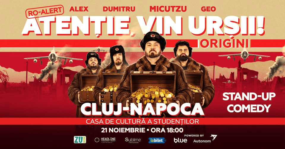 Cluj-Napoca: Stand-up Comedy cu Micutzu, Geo Adrian si George Dumitru - “Atentie, vin ursii!” - SAMB