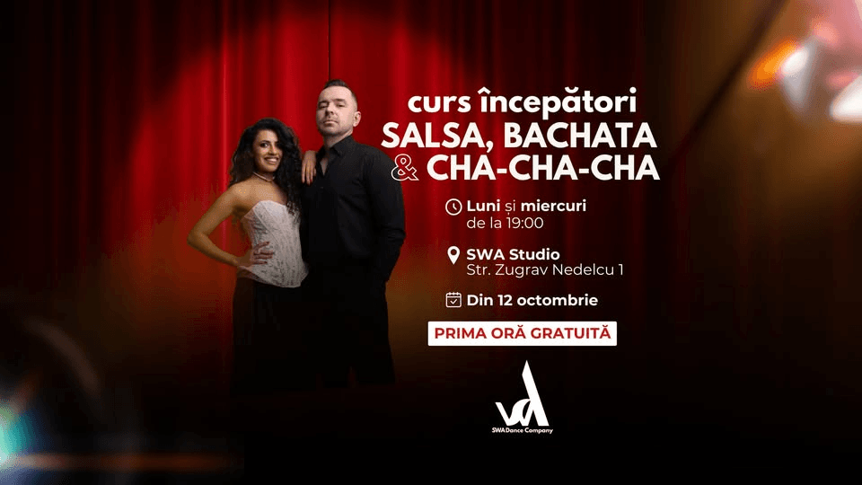 Curs începători salsa, bachata & cha-cha-cha | din 12 octombrie | by SWA