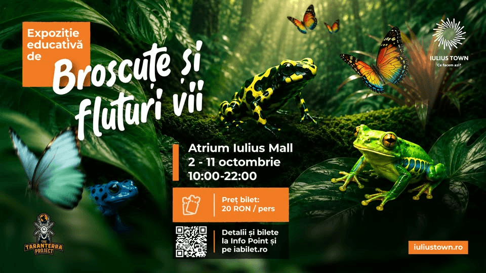Expoziție educativă de broscuțe și fluturi vii 🦋🐸