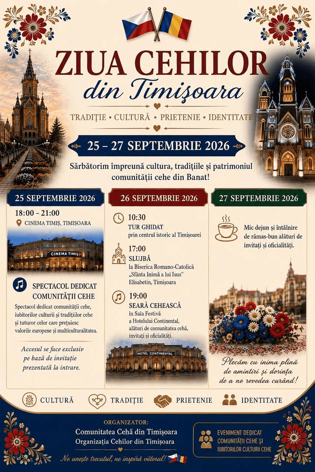 DEN ČECHŮ V TEMEŠVÁRU🇨🇿 ZIUA CEHILOR DIN TIMIȘOARA🇷🇴