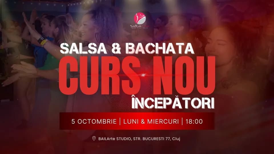 CURS NOU DE SALSA & BAHATA PENTRU ÎNCEPĂTORI | 5 OCTOMBRIE | CLUJ-NAPOCA