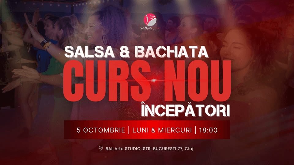 NOUVEAU COURS DE SALSA & BACHATA POUR DÉBUTANTS | 5 OCTOBRE | CLUJ-NAPOCA