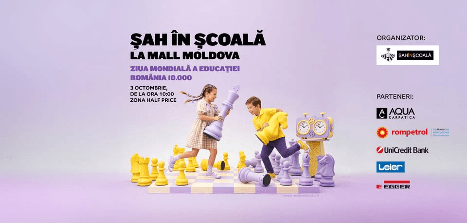 Șah în Școală la Mall Moldova - 3 octombrie 2026