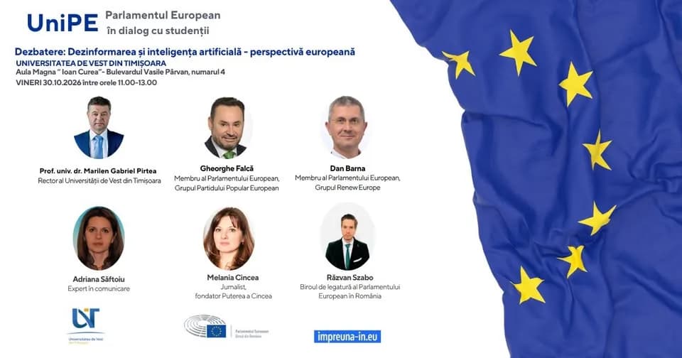 UniPE Timișoara: Dezinformarea și inteligența artificială - perspectivă europeană