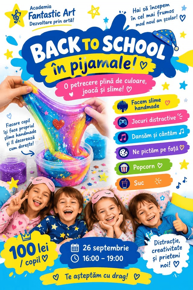 Petrecere în pijamale 🧪🌈 SLIME HANDMADE 🧪🌈