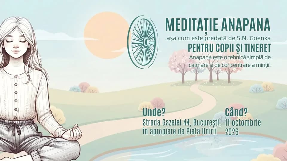 Curs de Anapana pentru copii si adolescenți - București 11 octombrie