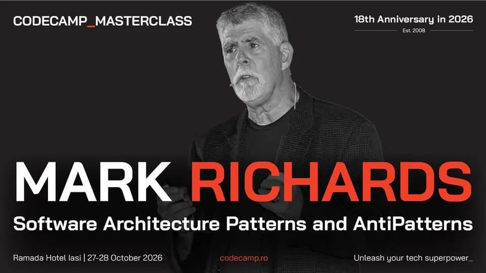 Masterclass: Software Architecture Patterns and AntiPatterns, Mark Richards