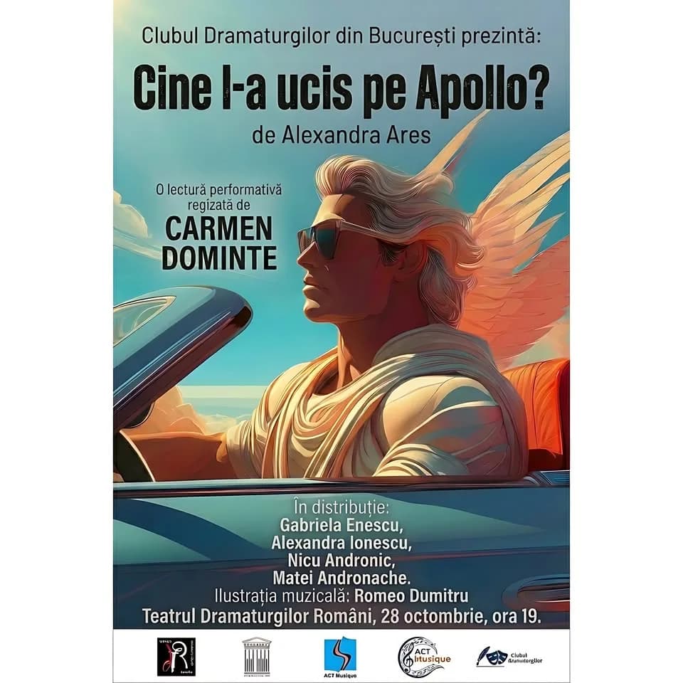 Cine l-a ucis pe Apollo? de Alexandra Ares, lectură perfomativă la TDR