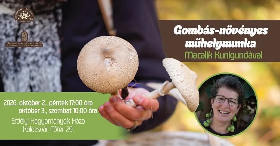 Gombás-növényes műhelymunka Macalik Kunigundával