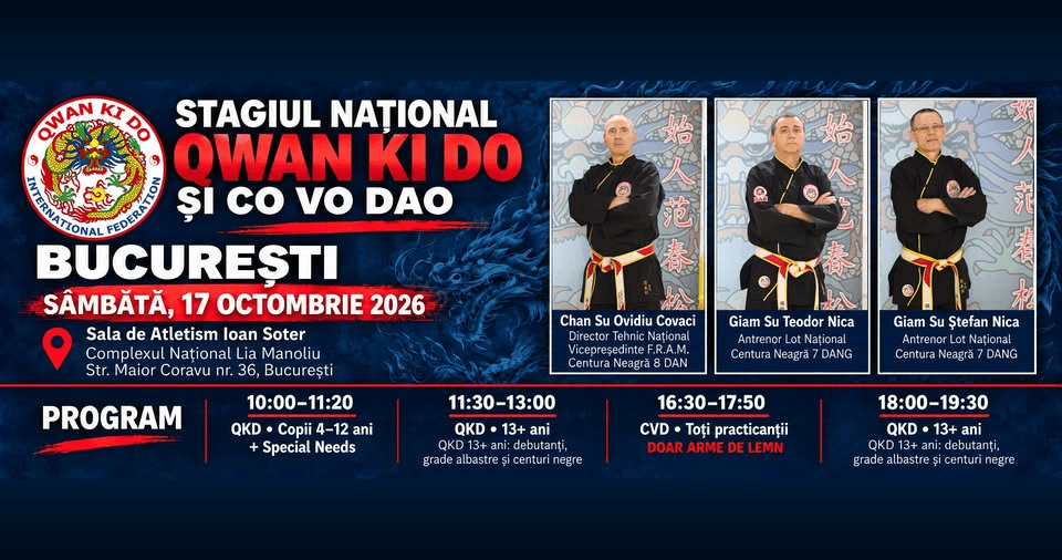 STAGE NATIONAL QWAN KI DO ET CO VO DAO – BUCAREST