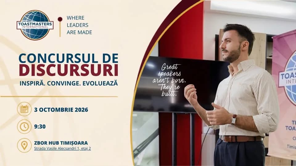 Concursul de Discursuri Toastmasters Timișoara | Etapa de Club 🎤