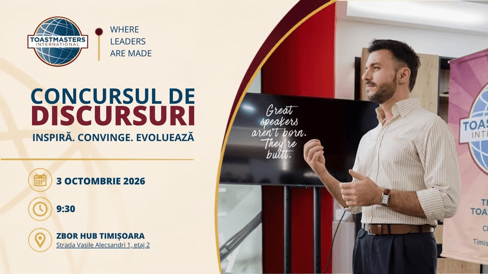 Concursul de Discursuri Toastmasters Timișoara | Etapa de Club 🎤