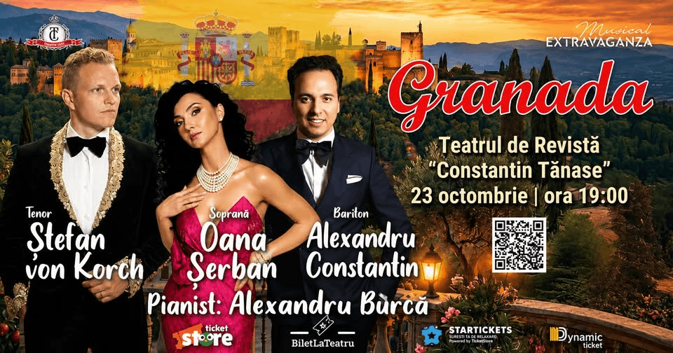 GRANADA - cu tenorul ȘTEFAN von KORCH, soprana OANA MARIA ȘERBAN și baritonul ALEXANDRU CONSTANTIN