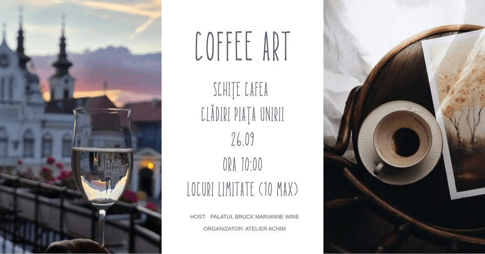 Coffee Art - Schițe cafea - clădiri Piața Unirii